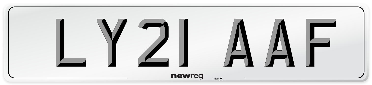 LY21 AAF Number Plate from New Reg